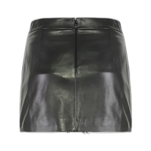 Lace-Up Leather Mini Skirt