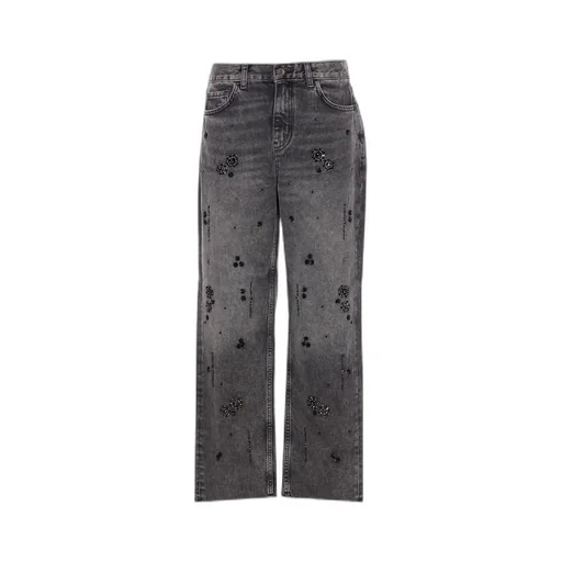 Straight Leg Jeans With Embellishments