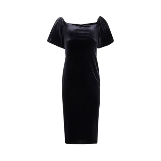 Velvet Puff Sleeve Dress