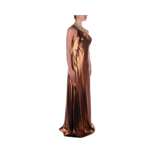One-Shoulder Metallic Gown