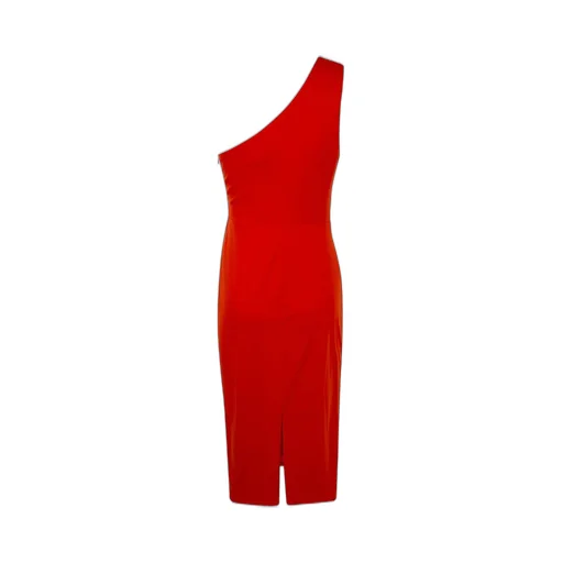 One-Shoulder Ruched Midi Dress