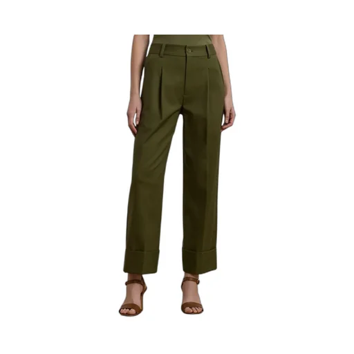 Pleated Wide-Leg Trousers