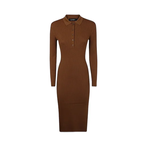 Ribbed Knit Polo Dress
