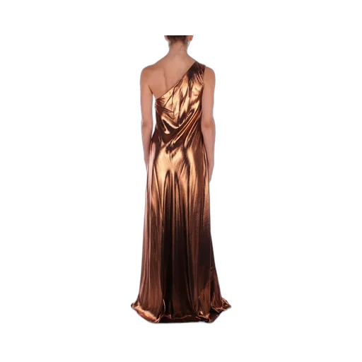 One-Shoulder Metallic Gown