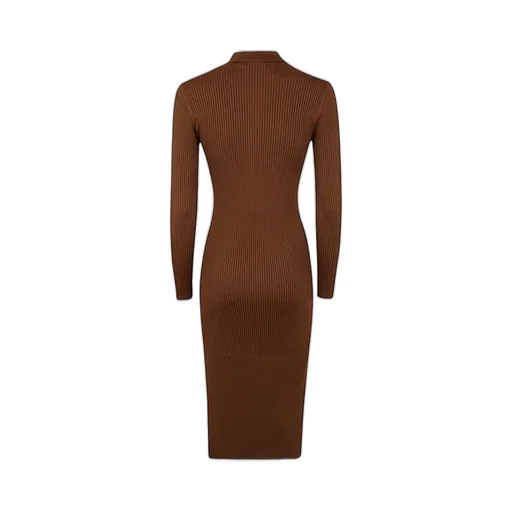 Ribbed Knit Polo Dress