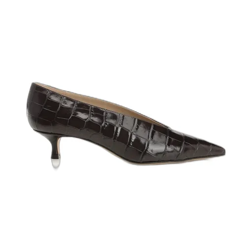V-Neck Kitten Heel Pumps