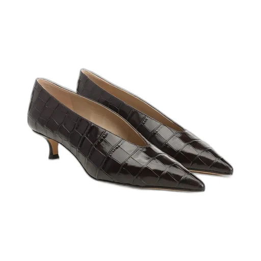 V-Neck Kitten Heel Pumps