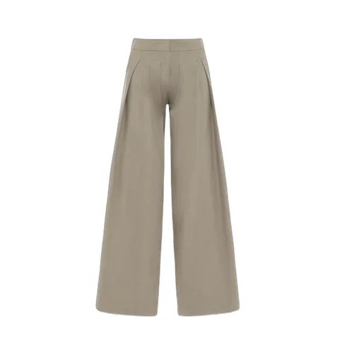Wide-Leg Pleated Trousers