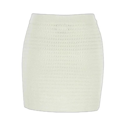 Button-Front Crochet Mini Skirt
