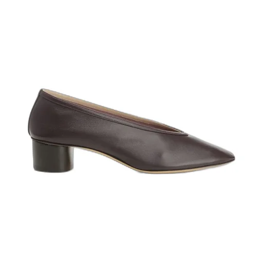 V-Neck Block Heel Pumps