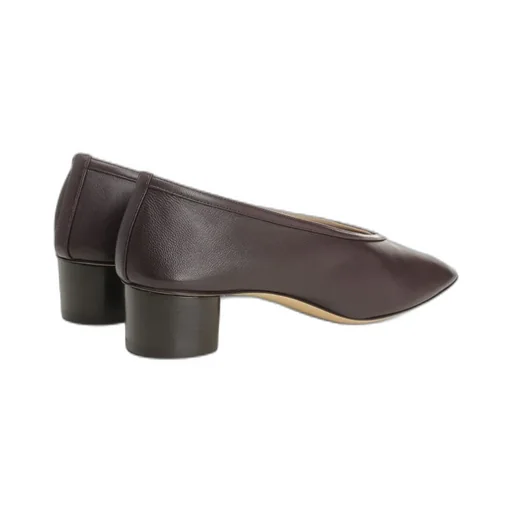 V-Neck Block Heel Pumps