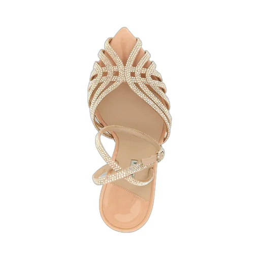Crystal Embellished Ankle Strap Sandals