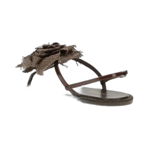 Thong Sandals With Flower Detail