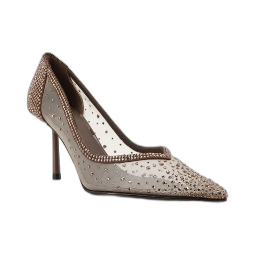 Mesh Pumps With Crystal Embellishments