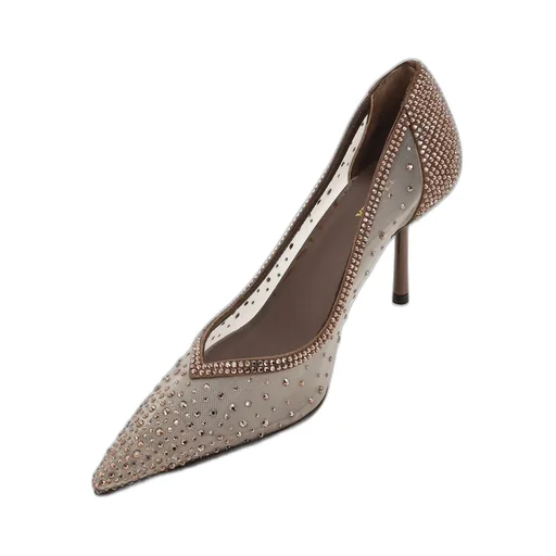 Mesh Pumps With Crystal Embellishments