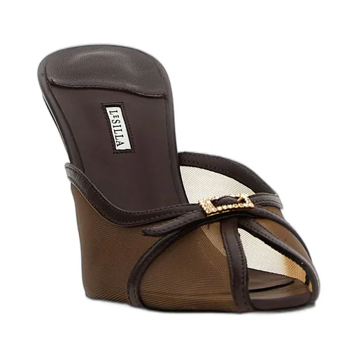 Mules With Bow And Crystal Detail