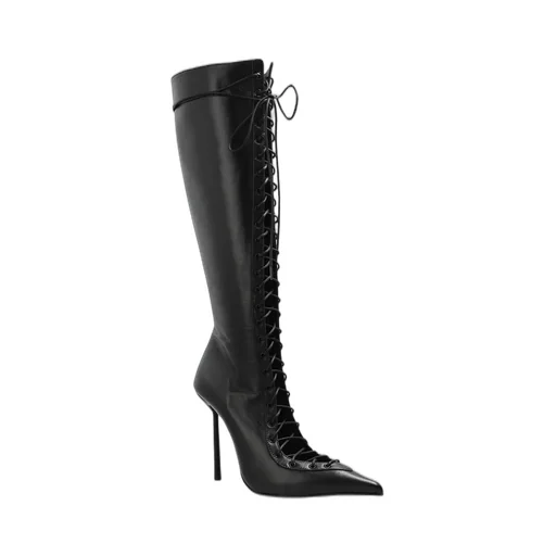 Lace-Up Knee-High Boots