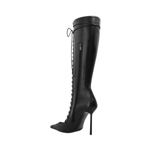 Lace-Up Knee-High Boots