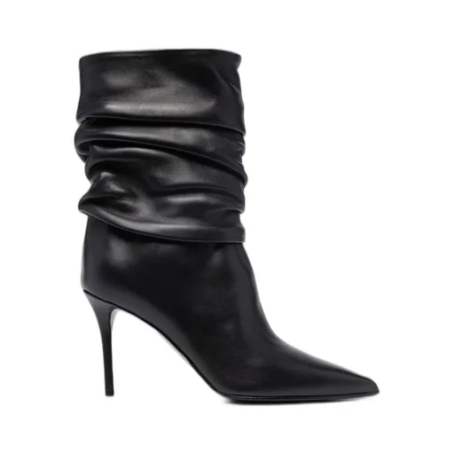 Ruched Leather Boots