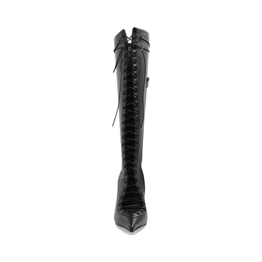 Lace-Up Knee-High Boots
