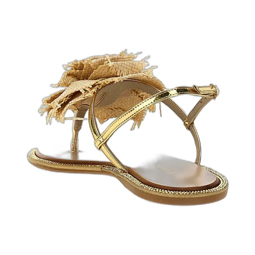 Thong Sandals With Flower Detail