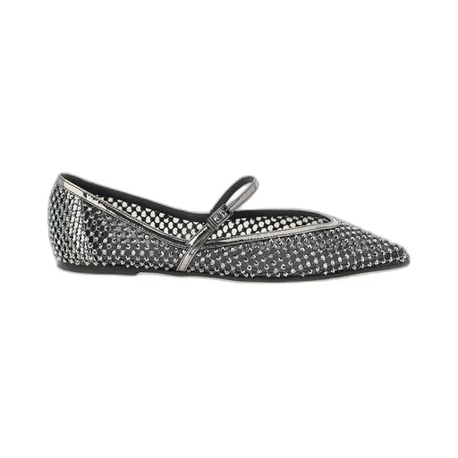 Ballet Flats With Ankle Strap