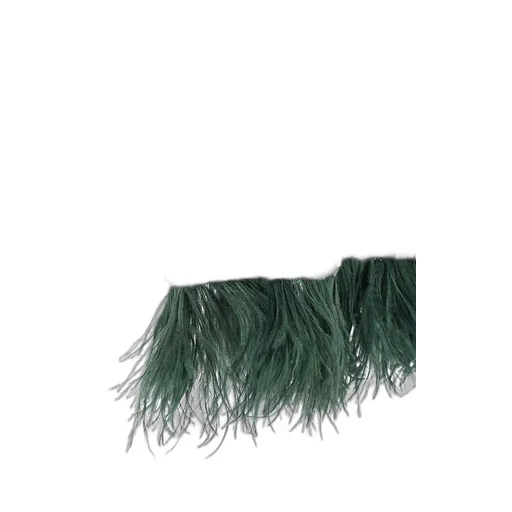 Sequin Pants With Feather Trim
