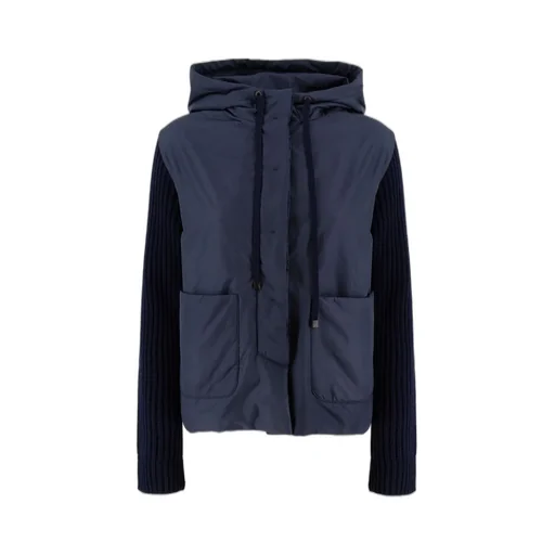 Hooded Jacket With Contrasting Sleeves