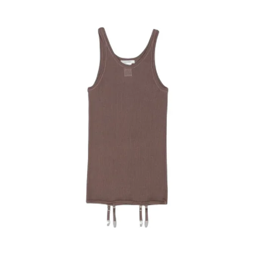 Ribbed Tank Top With Suspenders