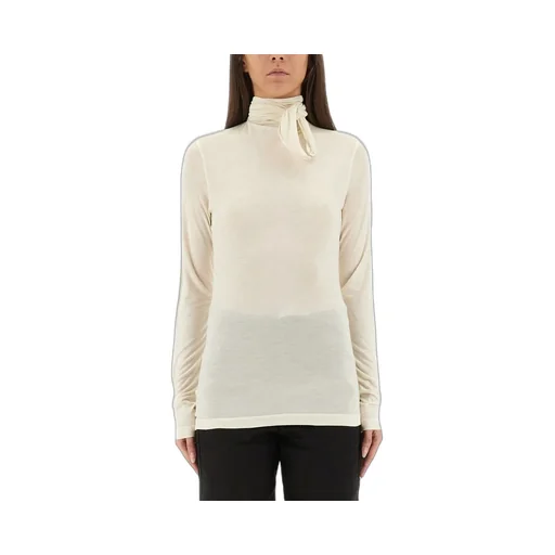 Turtleneck Top With Scarf Detail