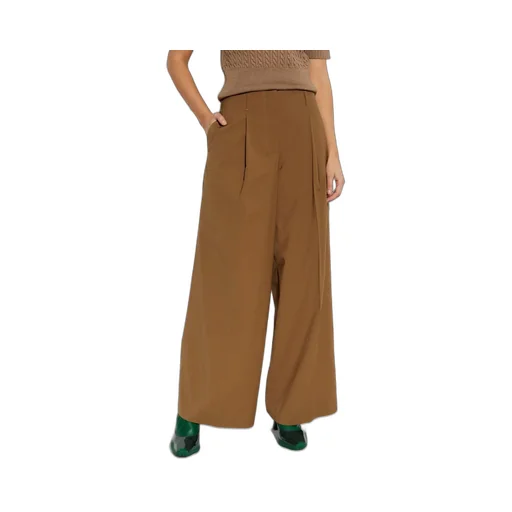 Wide-Leg Pleated Trousers