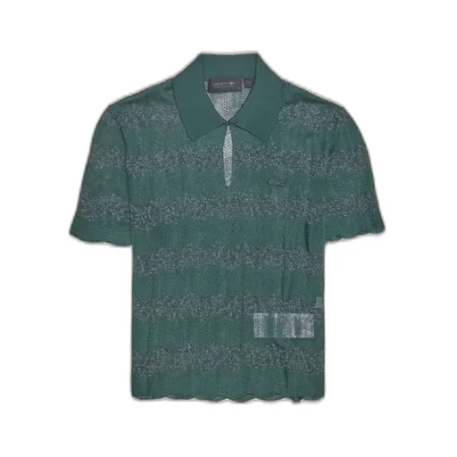 Striped Knit Polo Shirt