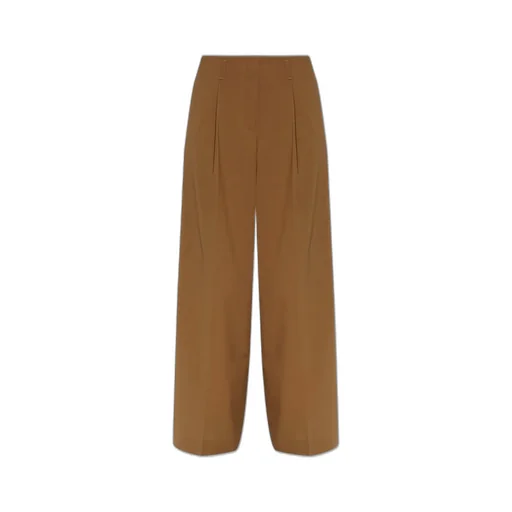 Wide-Leg Pleated Trousers