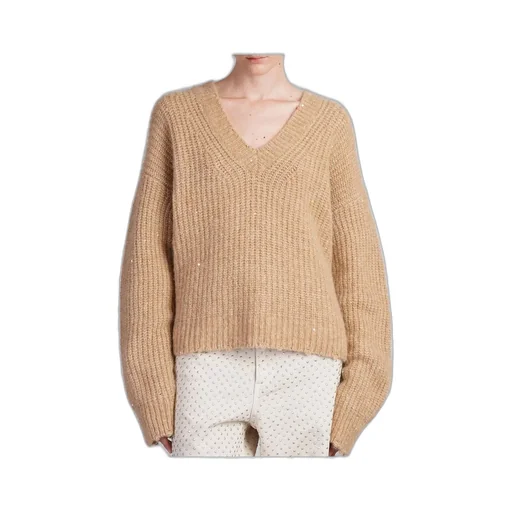 V-Neck Sequin Embellished Sweater