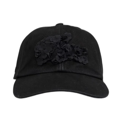 Baseball Cap With Floral Appliqué