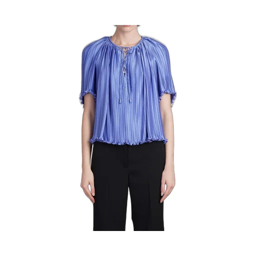 Pleated Tie-Neck Top
