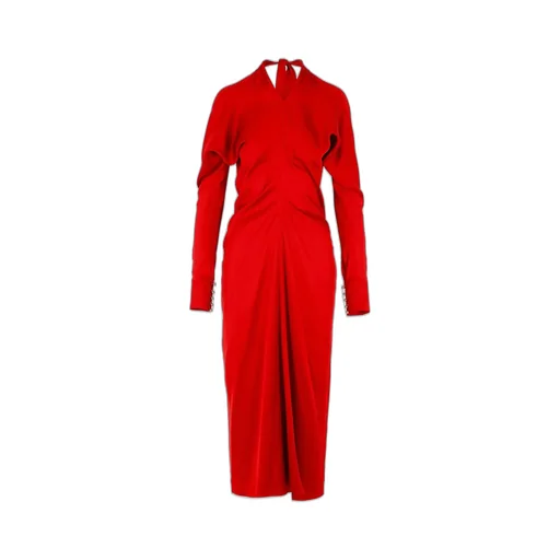 Long Sleeve Ruched Gown