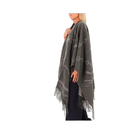 Poncho With Chain Print