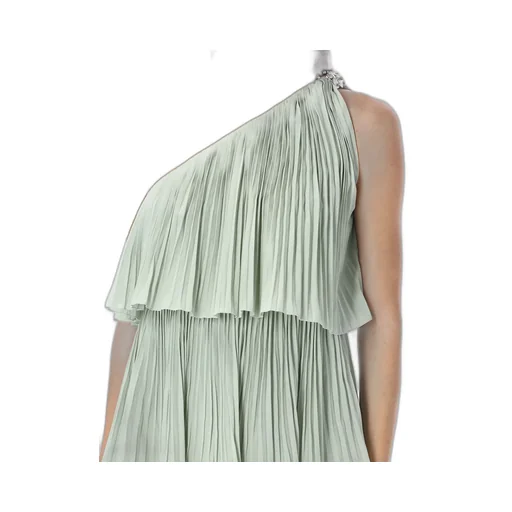 Tiered Pleated One-Shoulder Dress