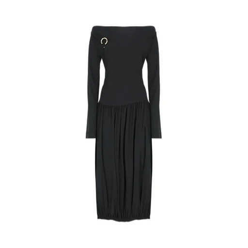 Off-The-Shoulder Dress With Brooch
