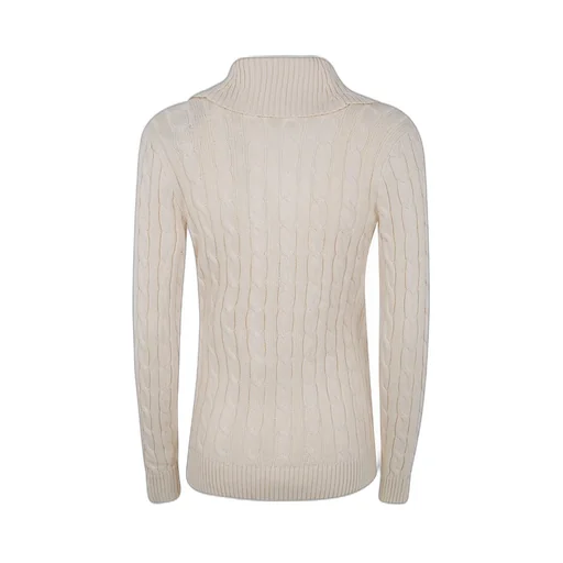 Cable Knit Cardigan With Buckle Detail