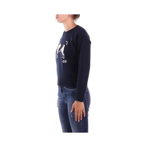 Crewneck Sweater With Dog Intarsia