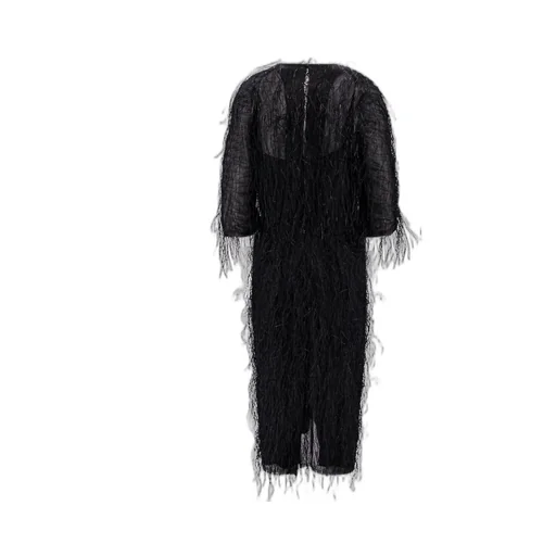 Feather-Trimmed Dress