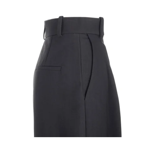 High-Waisted Pleated Wide-Leg Trousers