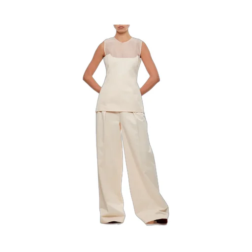 Sleeveless Sheer Yoke Top