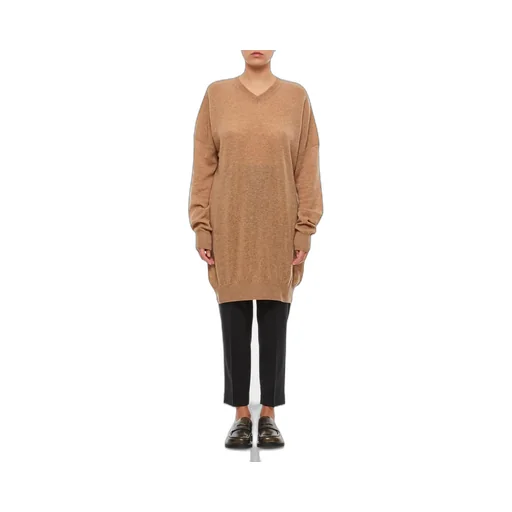 V-Neck Long Sweater Dress