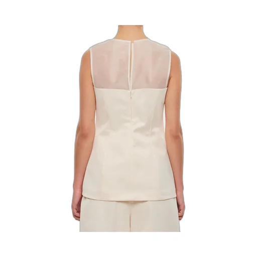 Sleeveless Sheer Yoke Top