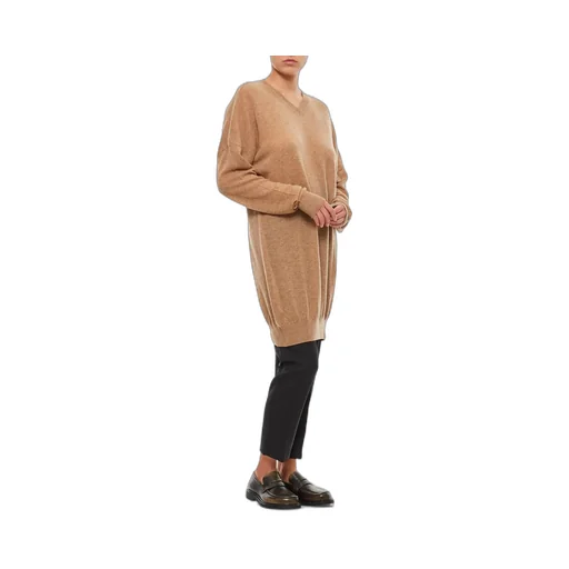 V-Neck Long Sweater Dress
