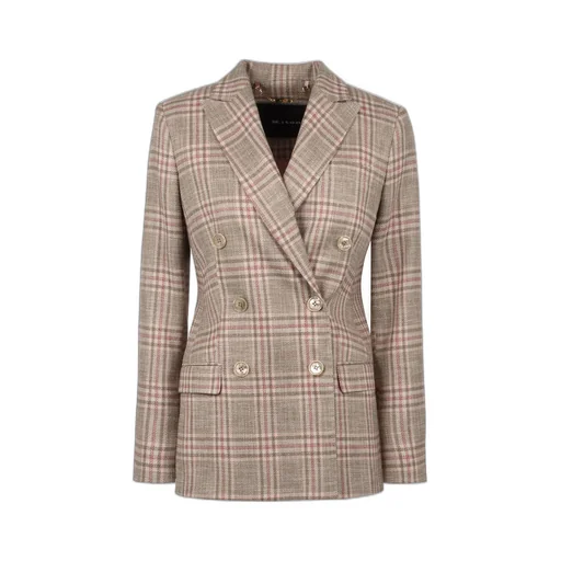Double-Breasted Plaid Blazer