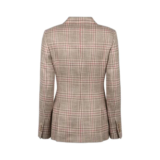 Double-Breasted Plaid Blazer